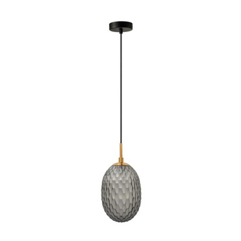 KATHAL Interior Ellipse Glass Segmented with Brass Highlight Enclosed Pendant Lights