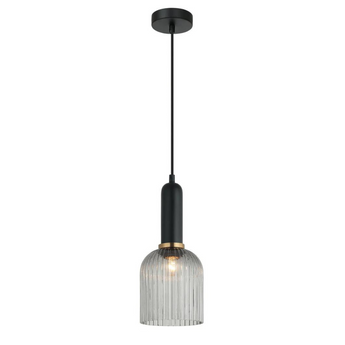 VINTAJ Retro Interior Ellipse Shape Ribbed Glass Pendant Lights