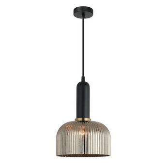 VINTAJ Retro Interior Dome Shape Ribbed Glass Pendant Lights