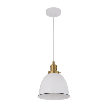 CEREMA Interior White with Antique Brass & Black Highlight Ellipse Pendant Light