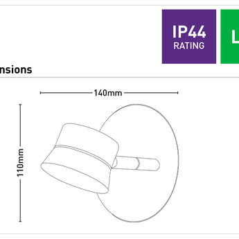 Paisley 4.5W Round Plate LED Spotlight