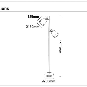 Arizona 2 Light Floor Lamp