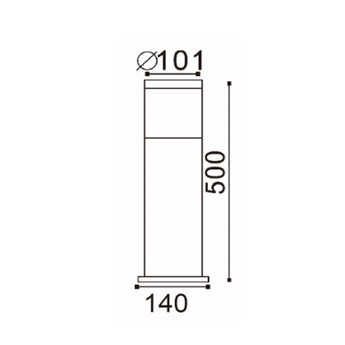 ELANORA: E27 Surface Mounted Black Bollard Lights IP44