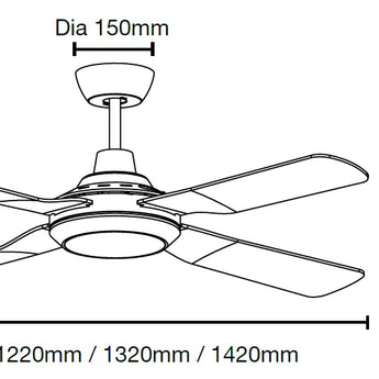 Discovery II White 56" AC Ceiling Fan with Light