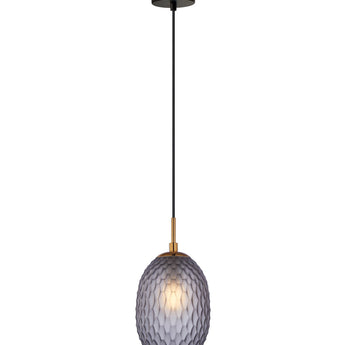 KATHAL Interior Ellipse Glass Segmented with Brass Highlight Enclosed Pendant Lights