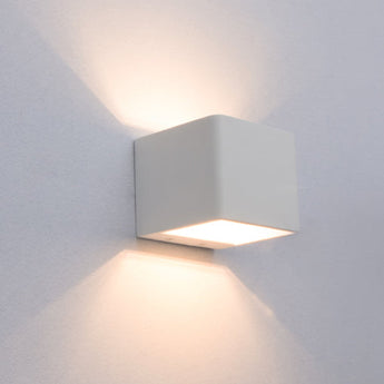 LONDON: City Series LED Interior Matte White Cube Up/Down Wall Light