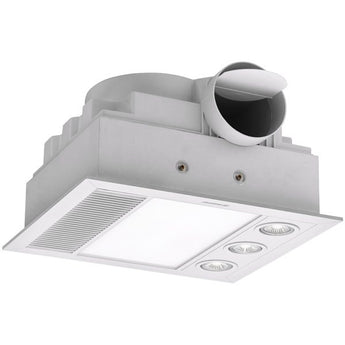 Linear Mini 3-in-1 Bathroom Heater with 3 Heat Lamps, Exhaust Fan and LED Light