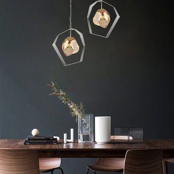 METEORA: Bohemian Style Stainless Steel with Silver Glass Pendant Light