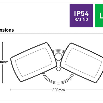Onyx Twin Head LED Security Flood Light