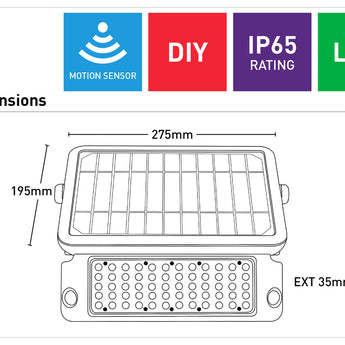 Defender 10W Solar LED Flood Light