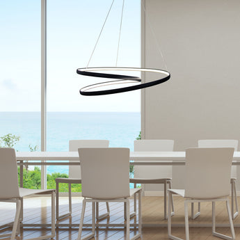 INFINITY Modern LED Spiral Pendant Black