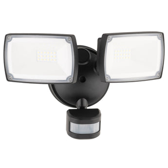 Onyx Twin Head LED Security Flood Light With PIR Sensor