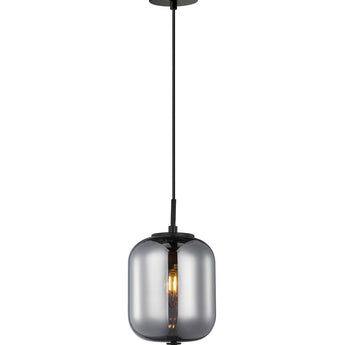 PINO Interior Opal Matte  Smokey Black Mirror Finish Jar Pendant Lights