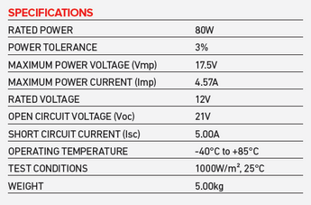 12V 80W Fixed Solar Panel