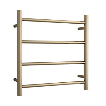 Brushed Brass Round Ladder Heated Towel Rail