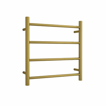 Brushed Gold Round Ladder Heated Towel Rail