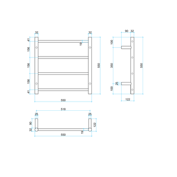 Brushed Brass Round Ladder Heated Towel Rail