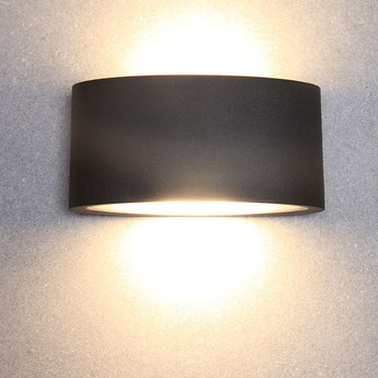 TAMA: LED Exterior Surface Mounted Curved Up/Down Wall Lights