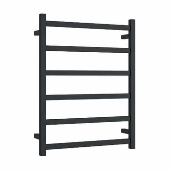 Matt Black Square Ladder Heated Towel Rail