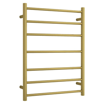 Brushed Gold Round Ladder Heated Towel Rail