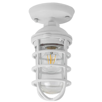 VILLAKU: Exterior Cylinder Aluminium & Glass with Cage Ceiling / Wall Lights IP44