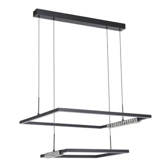 ZAFRA 2 TIER PENDANT BLACK SAND/CRYSTAL