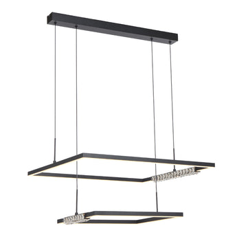 ZAFRA 2 TIER PENDANT BLACK SAND/CRYSTAL