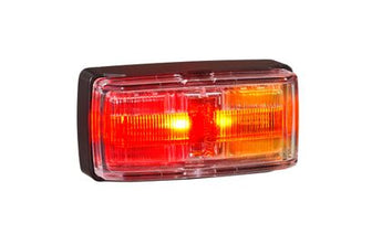 9–33V LED SIDE MARKER/INDICATOR (RED/AMBER/AMBER), DEFLECTOR BASE, 0.5M CABLE