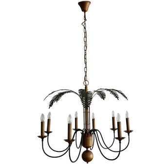 PALM LEAVES IRON CHANDELIER 8 LIGHTS