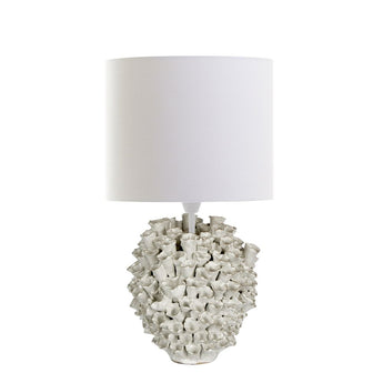 LONDOLOZI CERAMIC TABLE LAMP WITH LINEN SHADE CREAM