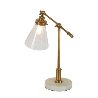 VERONA TABLE LAMP WITH MARBLE BASE BRASS