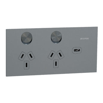 Socket Sw Horiz Twin 1ExUSBC 10A