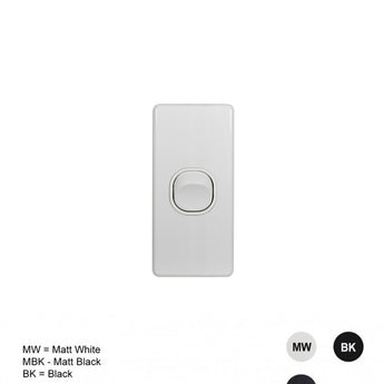 Flat Cat - Switch Vertical Architrave 1 Gang 10AX 16A 250V