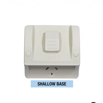 Single Outdoor Powerpoint IP54 10A Shallow Base