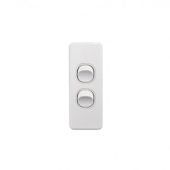 Puma - Switch Vertical Architrave 2 Gang 10AX/16A 250V